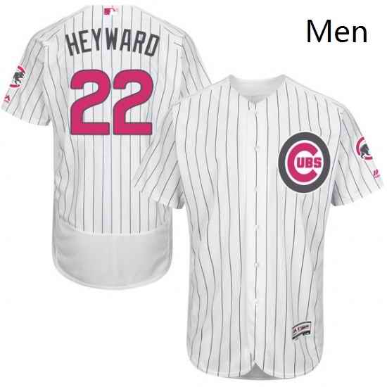 Mens Majestic Chicago Cubs 22 Jason Heyward Authentic White 2016 Mothers Day Fashion Flex Base MLB Jersey